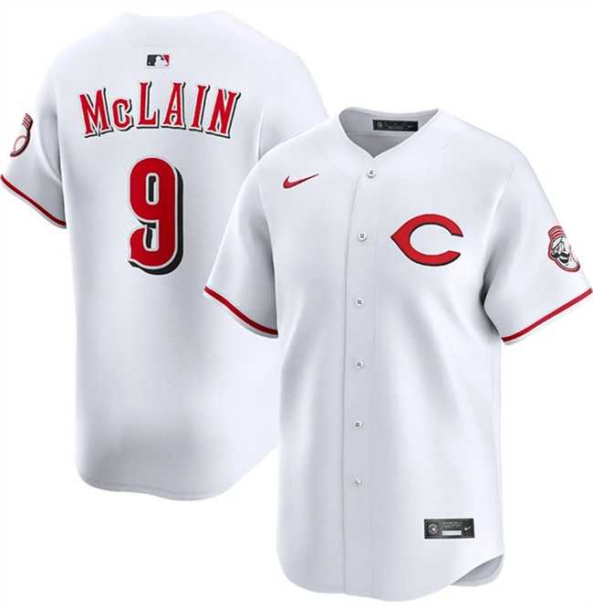 Men%27s Cincinnati Reds #9 Matt McLain White 2025 Home Limited Stitched Jersey Dzhi->cincinnati reds->MLB Jersey